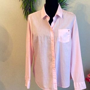 TOMMY HILFIGER Women’s Lightweight Fitted Shirt Adjustable Sleeve Length